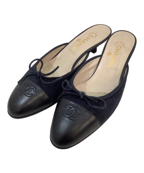 CHANEL（シャネル）CHANEL (シャネル) ミュール ネイビー×ブラック サイズ:38の古着・服飾アイテム