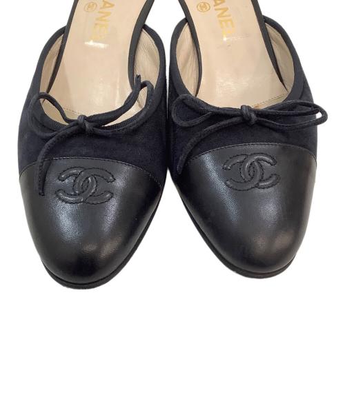 CHANEL（シャネル）CHANEL (シャネル) ミュール ネイビー×ブラック サイズ:38の古着・服飾アイテム