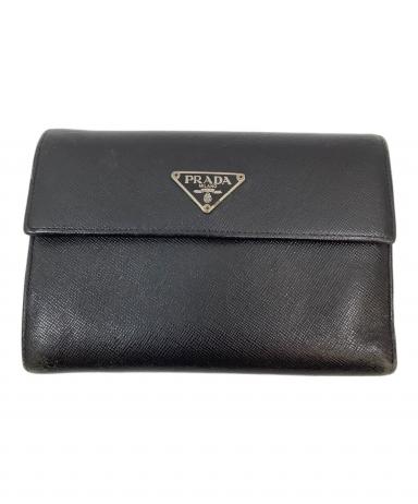中古・古着通販】PRADA (プラダ) 3つ折り財布 ブラック｜ブランド