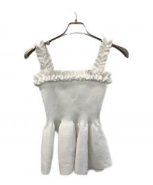 COCODEAL（ココディール）の古着「フリルペプラムニットキャミソール」｜ホワイト