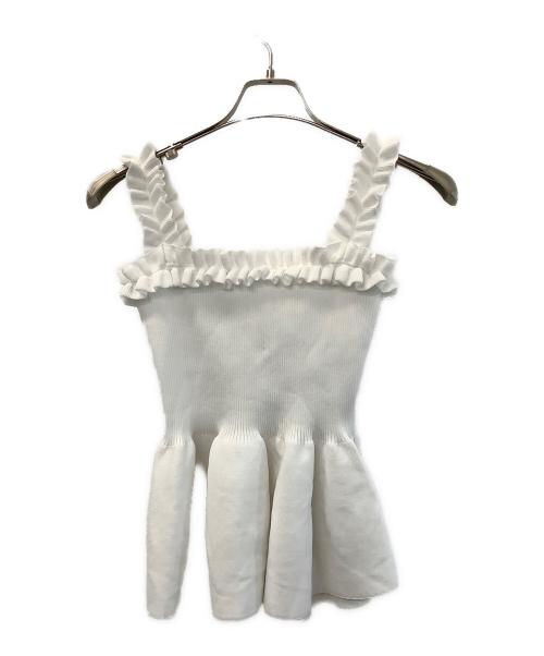 COCODEAL（ココディール）COCODEAL (ココディール) フリルペプラムニットキャミソール ホワイト サイズ:2の古着・服飾アイテム
