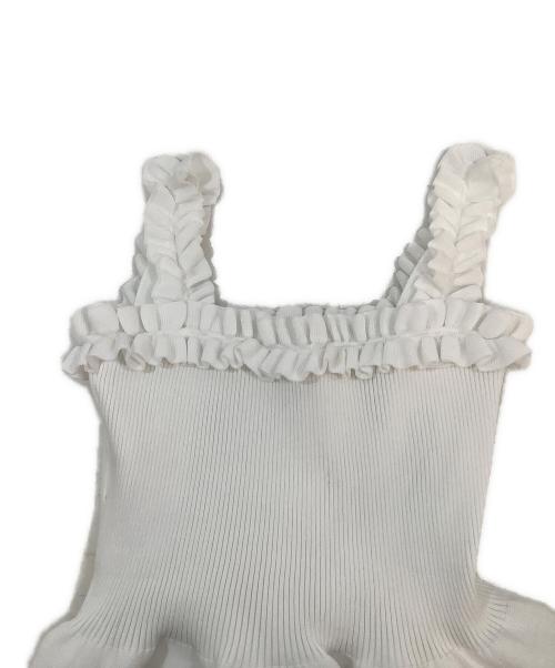 COCODEAL（ココディール）COCODEAL (ココディール) フリルペプラムニットキャミソール ホワイト サイズ:2の古着・服飾アイテム