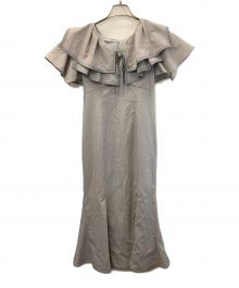 LILLIAN CARAT（リリアンカラット）の古着「スクエアフリルマーメイドワンピース」｜グレー