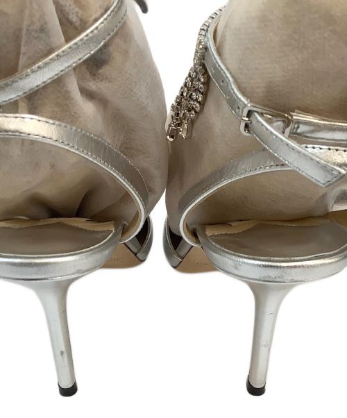 JIMMY CHOO（ジミーチュウ）JIMMY CHOO (ジミーチュウ) ヒールサンダル シルバー サイズ:23の古着・服飾アイテム