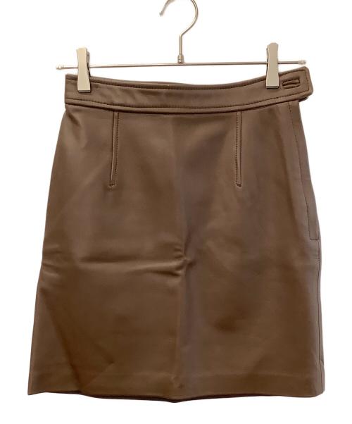 STEVEN ALAN（スティーブンアラン）STEVEN ALAN (スティーブンアラン) SHEEP LEATHER MINI SKIRT ブラウン サイズ:Sの古着・服飾アイテム