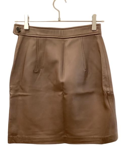 STEVEN ALAN（スティーブンアラン）STEVEN ALAN (スティーブンアラン) SHEEP LEATHER MINI SKIRT ブラウン サイズ:Sの古着・服飾アイテム
