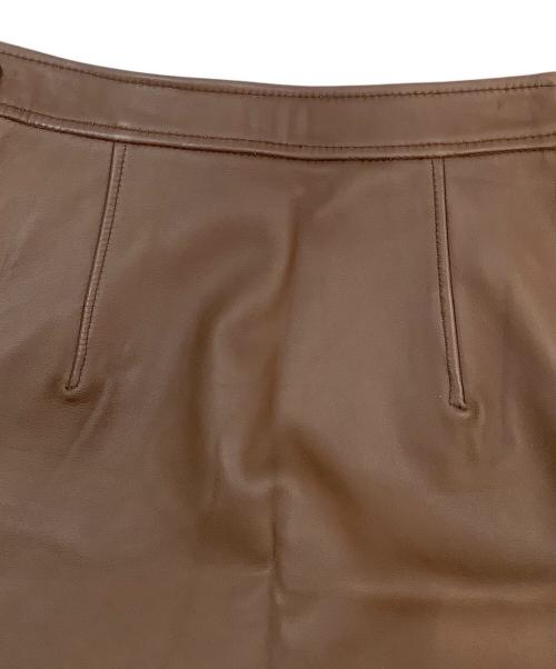 STEVEN ALAN（スティーブンアラン）STEVEN ALAN (スティーブンアラン) SHEEP LEATHER MINI SKIRT ブラウン サイズ:Sの古着・服飾アイテム