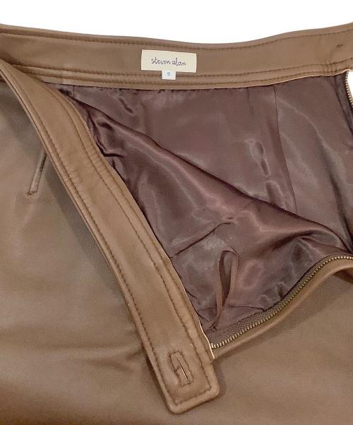 STEVEN ALAN（スティーブンアラン）STEVEN ALAN (スティーブンアラン) SHEEP LEATHER MINI SKIRT ブラウン サイズ:Sの古着・服飾アイテム