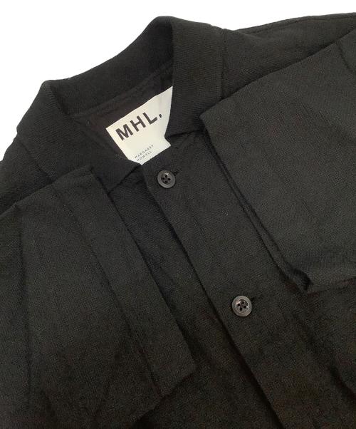 MHL（エムエイチエル）MHL (エムエイチエル) PIQUEコットンレギュラーカラーシャツ ブラック サイズ:Mの古着・服飾アイテム