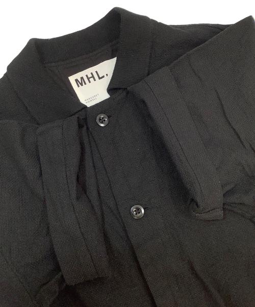 MHL（エムエイチエル）MHL (エムエイチエル) PIQUEコットンレギュラーカラーシャツ ブラック サイズ:Mの古着・服飾アイテム
