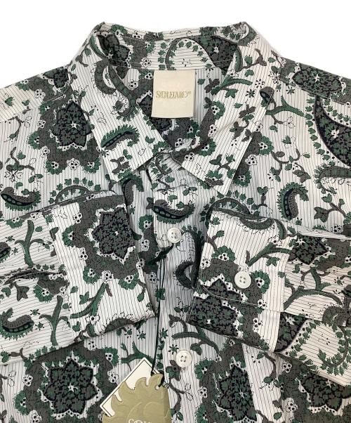SOULEIADO（ソレイアード）SOULEIADO (ソレイアード) 長袖シャツ グリーン×ホワイト サイズ:Sの古着・服飾アイテム