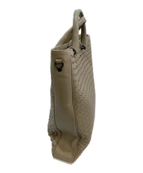 BOTTEGA VENETA（ボッテガベネタ）BOTTEGA VENETA (ボッテガベネタ) イントレチャートハンドバッグ ライトグレーの古着・服飾アイテム