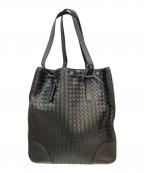 BOTTEGA VENETAボッテガベネタ）の古着「イントレチャートトートバッグ」｜ブラック