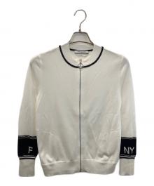 FOXEY NEWYORK（フォクシーニューヨーク）の古着「ジップカーディガン」｜ホワイト×ネイビー