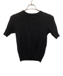 FOXEY（フォクシー）の古着「半袖ニット」｜ブラック