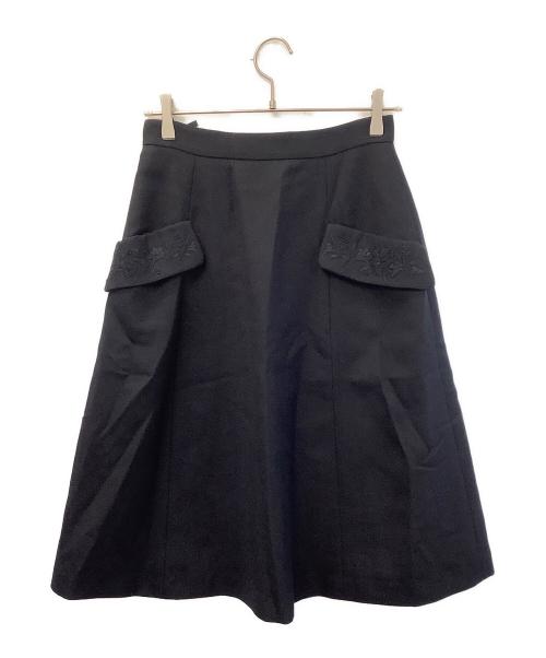 FOXEY（フォクシー）FOXEY (フォクシー) ポケット刺繍スカート ネイビー サイズ:40の古着・服飾アイテム