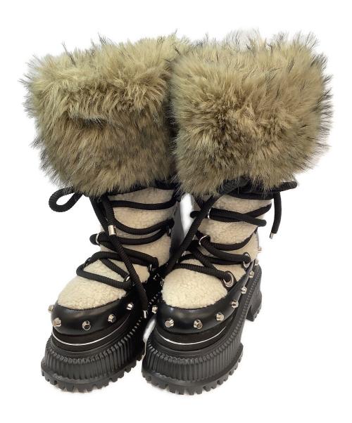 YELLO（イエロ）YELLO (イエロー) TWO-TONE SHORT BOOTS ブラック×ベージュ サイズ:XL 未使用品の古着・服飾アイテム