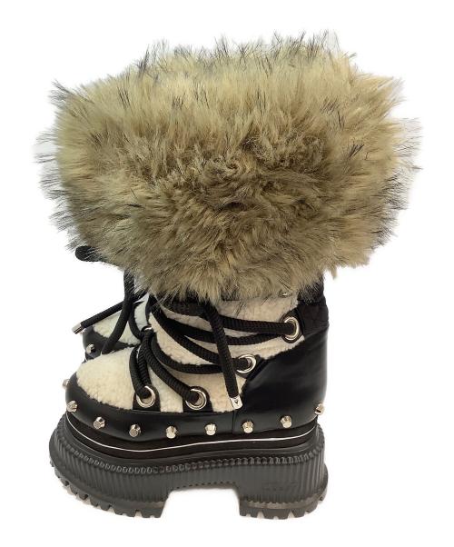 YELLO（イエロ）YELLO (イエロー) TWO-TONE SHORT BOOTS ブラック×ベージュ サイズ:XL 未使用品の古着・服飾アイテム