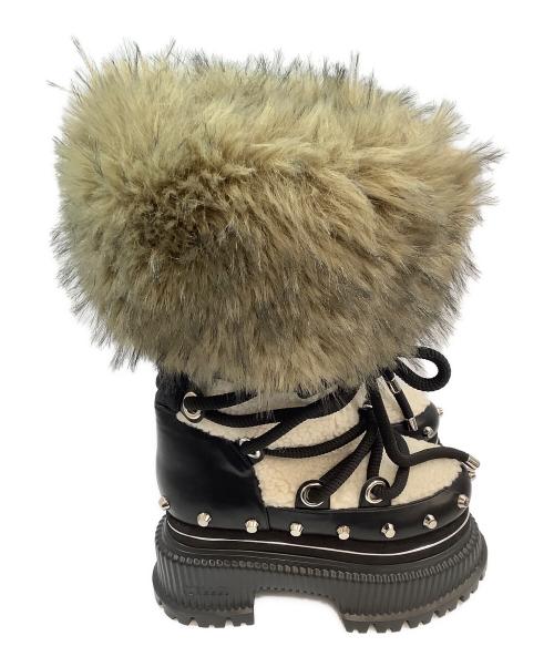 YELLO（イエロ）YELLO (イエロー) TWO-TONE SHORT BOOTS ブラック×ベージュ サイズ:XL 未使用品の古着・服飾アイテム