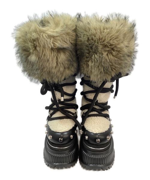 YELLO（イエロ）YELLO (イエロー) TWO-TONE SHORT BOOTS ブラック×ベージュ サイズ:XL 未使用品の古着・服飾アイテム