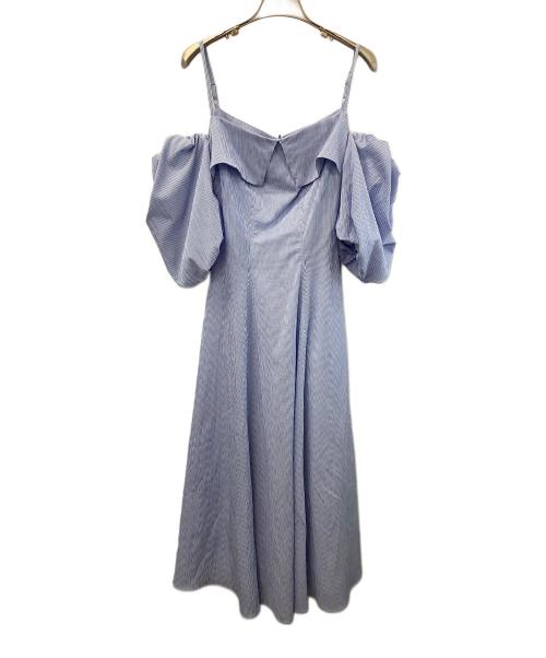 HER LIP TO（ハーリップトゥ）HER LIP TO (ハーリップトゥ) 半袖ワンピース ブルー サイズ:Sの古着・服飾アイテム