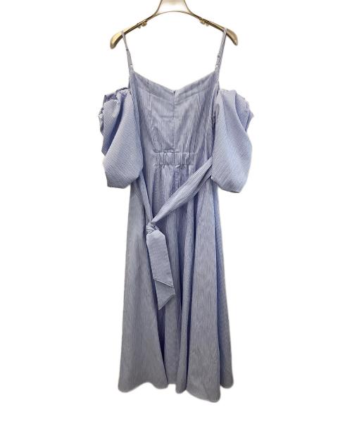 HER LIP TO（ハーリップトゥ）HER LIP TO (ハーリップトゥ) 半袖ワンピース ブルー サイズ:Sの古着・服飾アイテム