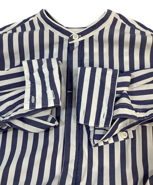 universal tissu（ユニバーサルティシュ）universal tissu (ユニバーサルティシュ) 長袖ワンピース ホワイト×ブルー サイズ:Fの古着・服飾アイテム