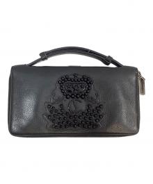 Christian Louboutin（クリスチャン・ルブタン）の古着「ラウンドジップ長財布」｜ブラック