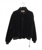 LEGENDAレジェンダ）の古着「FUCK YOU ROSE Embroidery Stand ECO Fur Blouson」｜ブラック