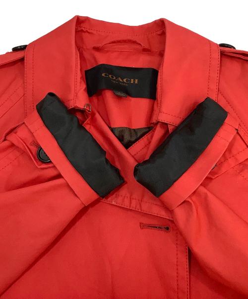 COACH（コーチ）COACH (コーチ) ショートトレンチコート レッド サイズ:Sの古着・服飾アイテム