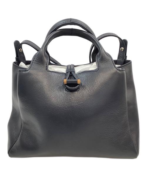 MOTHERHOUSE（マザーハウス）MOTHERHOUSE (マザーハウス) レザーハンドバッグ ネイビーの古着・服飾アイテム