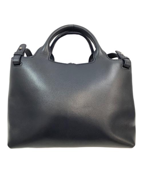 MOTHERHOUSE（マザーハウス）MOTHERHOUSE (マザーハウス) レザーハンドバッグ ネイビーの古着・服飾アイテム