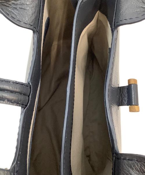 MOTHERHOUSE（マザーハウス）MOTHERHOUSE (マザーハウス) レザーハンドバッグ ネイビーの古着・服飾アイテム