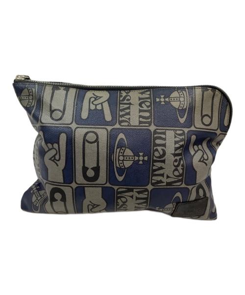 Vivienne Westwood（ヴィヴィアンウエストウッド）Vivienne Westwood (ヴィヴィアンウエストウッド) セカンドバッグ ブラック×ネイビーの古着・服飾アイテム