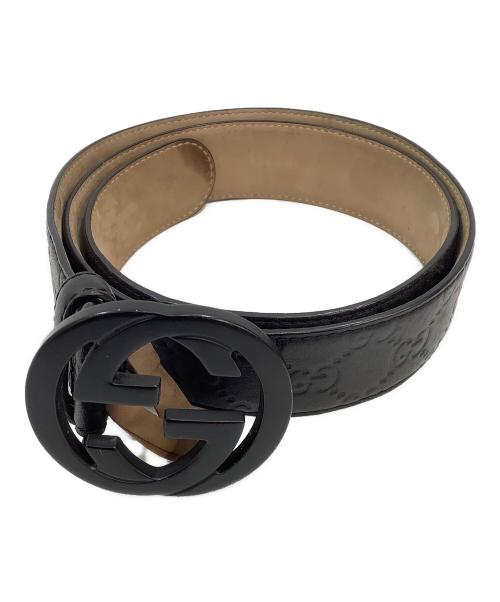 GUCCI（グッチ）GUCCI (グッチ) レザーベルト ブラックの古着・服飾アイテム