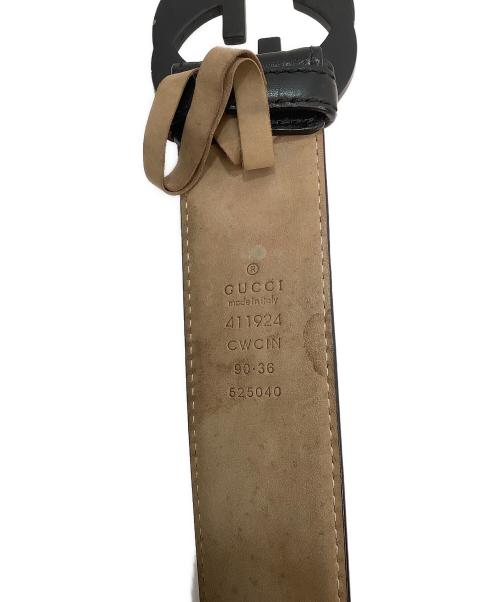GUCCI（グッチ）GUCCI (グッチ) レザーベルト ブラックの古着・服飾アイテム