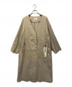 VERMEIL par ienaヴェルメイユ パー イエナ）の古着「2019SS リネンノーカラーコート」｜ベージュ