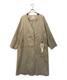 VERMEIL par iena（ヴェルメイユ パー イエナ）の古着「2019SS リネンノーカラーコート」｜ベージュ