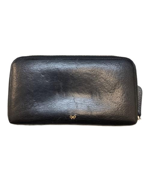 ANYA HINDMARCH（アニヤ・ハインドマーチ）ANYA HINDMARCH (アニヤ・ハインドマーチ) 長財布 ブラックの古着・服飾アイテム