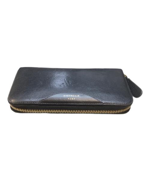 ANYA HINDMARCH（アニヤ・ハインドマーチ）ANYA HINDMARCH (アニヤ・ハインドマーチ) 長財布 ブラックの古着・服飾アイテム