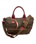 Orobiancoオロビアンコ）の古着「2WAYバッグ」｜ブラウン×レッド