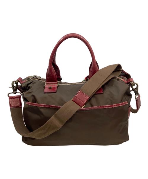 Orobianco（オロビアンコ）Orobianco (オロビアンコ) 2WAYバッグ ブラウン×レッドの古着・服飾アイテム