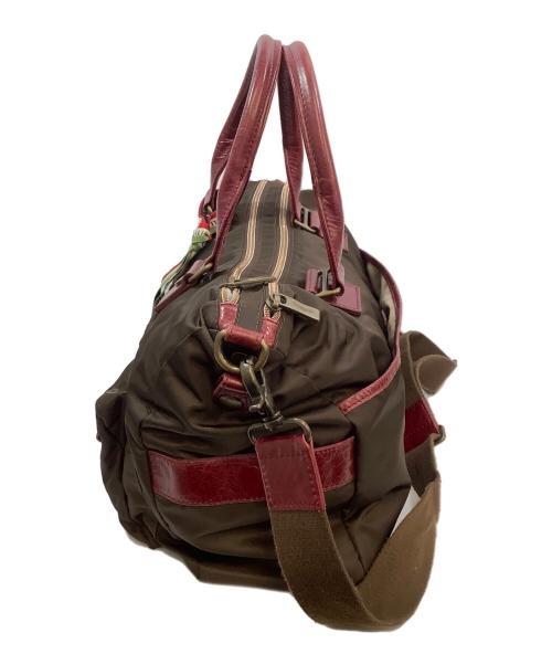 Orobianco（オロビアンコ）Orobianco (オロビアンコ) 2WAYバッグ ブラウン×レッドの古着・服飾アイテム