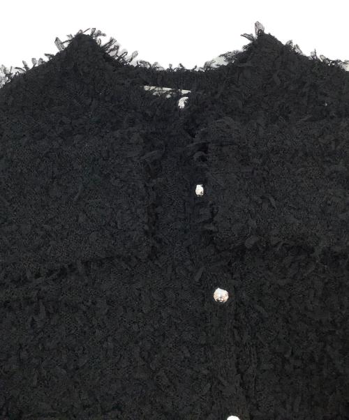 TORRAZZO DONNA（トラッゾドンナ）TORRAZZO DONNA (トラッゾドンナ) ファンシーヤーンコンパクトジャケット ブラック サイズ:Freeの古着・服飾アイテム