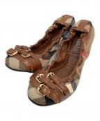 BURBERRYバーバリー）の古着「バレエシューズ」｜ブラウン