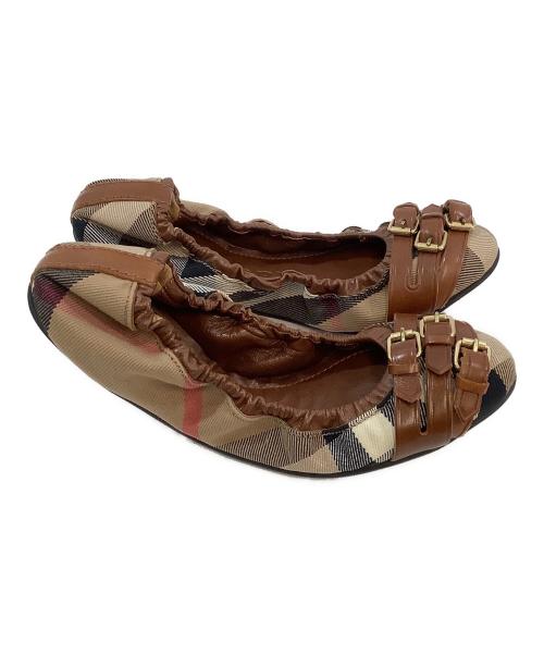 BURBERRY（バーバリー）BURBERRY (バーバリー) バレエシューズ ブラウン サイズ:35 1/2の古着・服飾アイテム