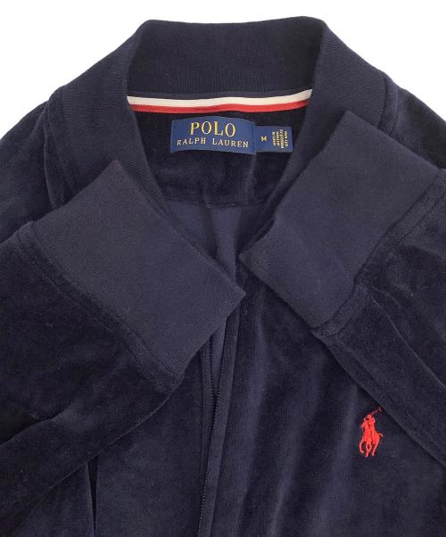 POLO RALPH LAUREN（ポロ・ラルフローレン）POLO RALPH LAUREN (ポロ・ラルフローレン) ベロアトラックジャケット ネイビー サイズ:Mの古着・服飾アイテム