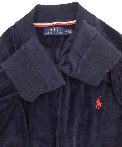 POLO RALPH LAUREN（ポロ・ラルフローレン）POLO RALPH LAUREN (ポロ・ラルフローレン) ベロアトラックジャケット ネイビー サイズ:Mの古着・服飾アイテム