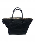 BURBERRY BLUE LABELバーバリーロンドンブルーレーベル）の古着「トートバッグ」｜ブラック×ベージュ