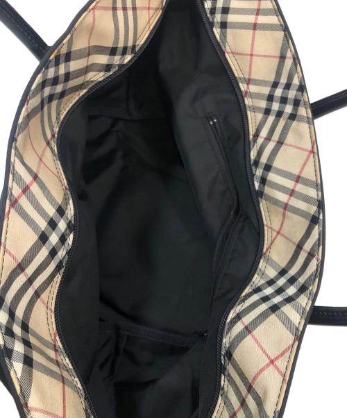 BURBERRY BLUE LABEL（バーバリーロンドンブルーレーベル）BURBERRY BLUE LABEL (バーバリーロンドンブルーレーベル) トートバッグ ブラック×ベージュの古着・服飾アイテム